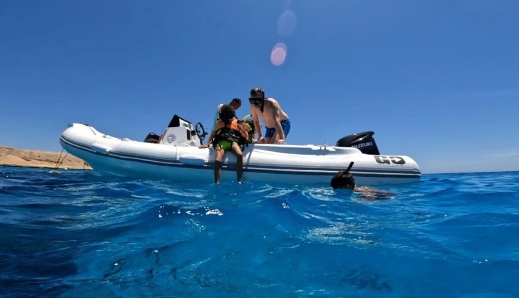 RIB boat snorkeling stop
