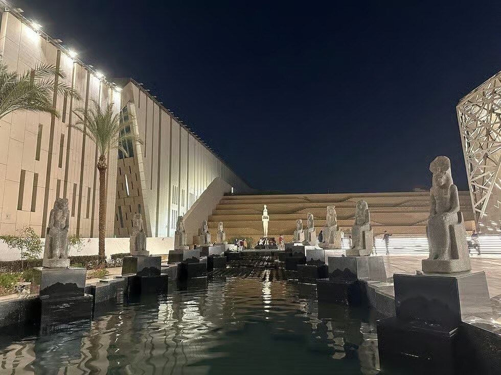 Grand Egyptian Museum at night