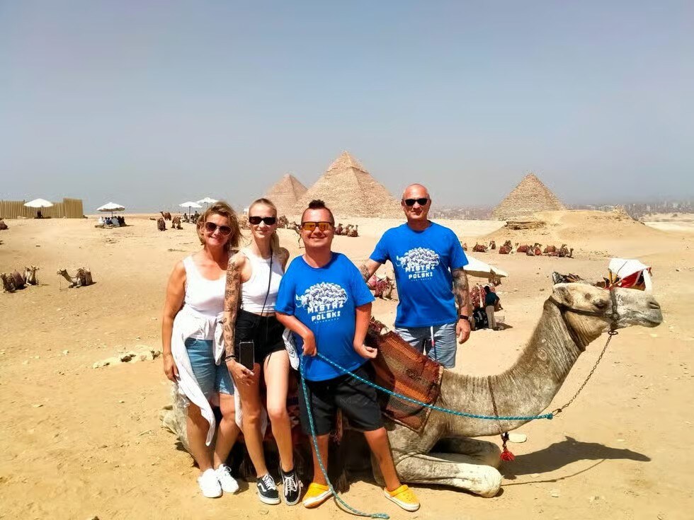 Tourists at Giza Plateau